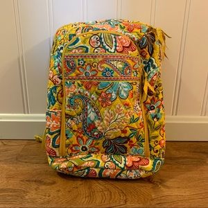 Vera Bradley Provencal Yellow Floral Laptop Backpack